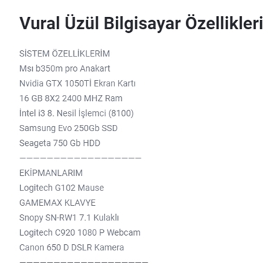 Vural Üzül sistem bilgisi